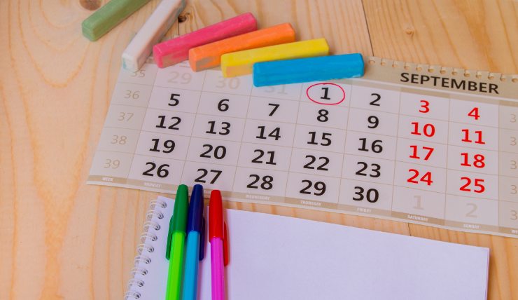 Calendario con colori